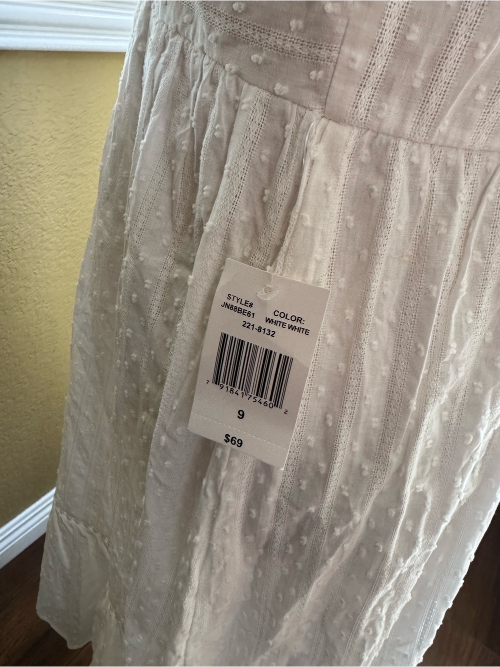 -NEW-White Midi Sundress with Spaghetti Straps - Picture 3 of 9